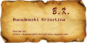 Bucsánszki Krisztina névjegykártya